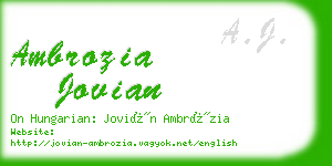 ambrozia jovian business card